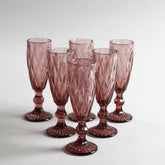 Criss Purple Stem Glass Set Of 6